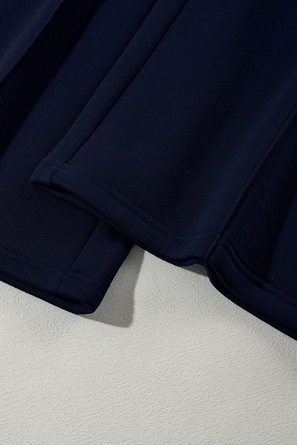 Navy Blue Drop Shoulder Zip Up Jacket Drawstring Pants Active 2pcs Set Dear-Lover Dropshipping