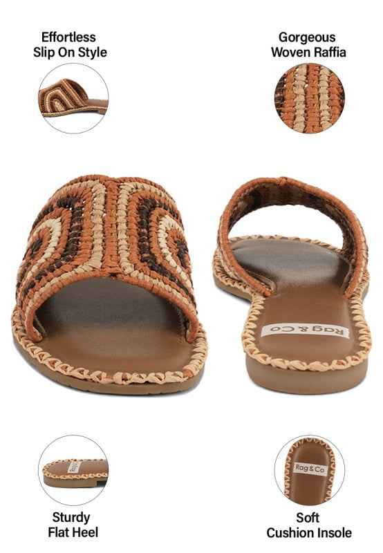 Kivah Handwoven Raffia Slip-On Flats