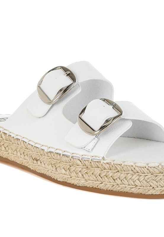 Palala Genuine Soft Leather Square Toe Espadrilles