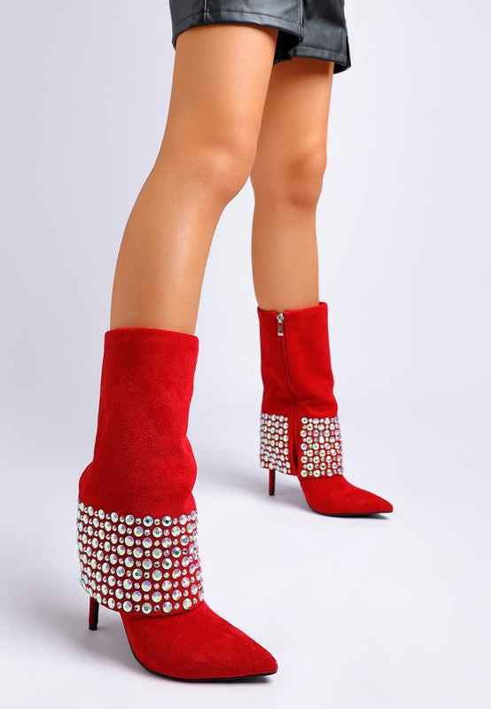 Basso Party Diamante Studded Stiletto Boots