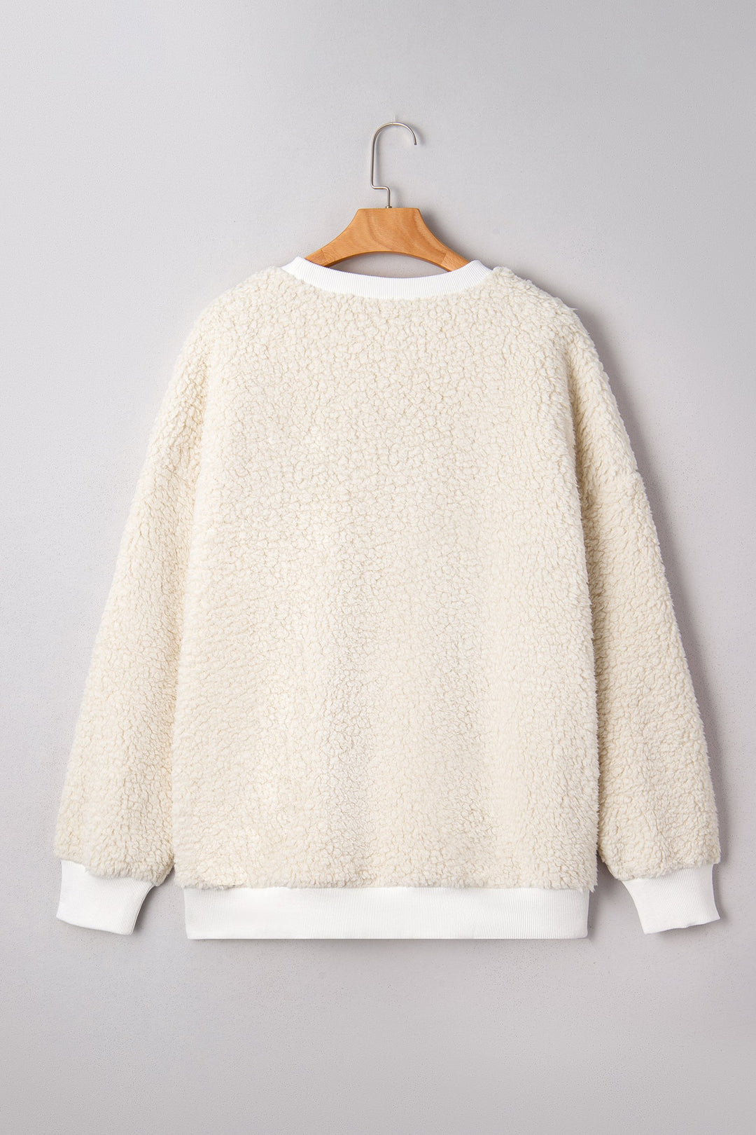 White MERRY CHRISTMAS Multicolor Embroidered Sherpa Pullover Sweatshirt Dear-Lover Dropshipping