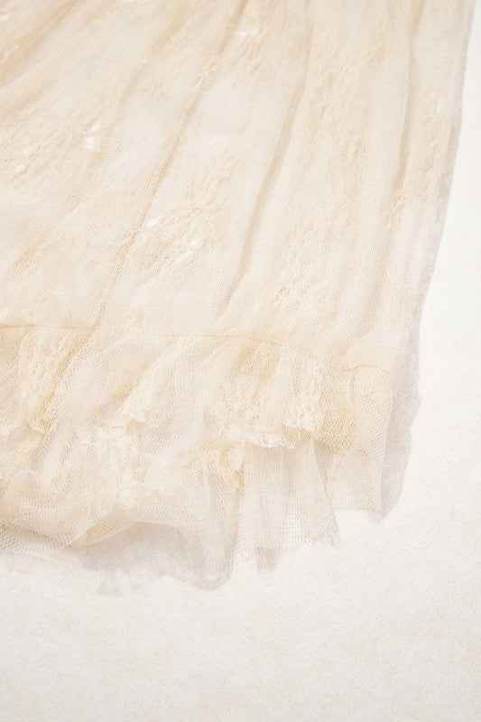 Lace Cascading Tiered High Waist Maxi Skirt