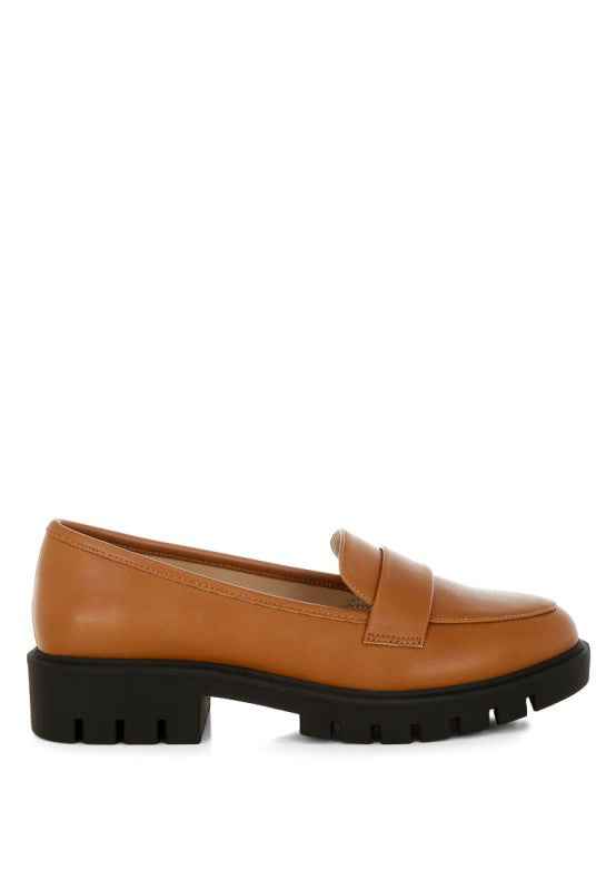 Peridot Faux Leather Chunky Loafers