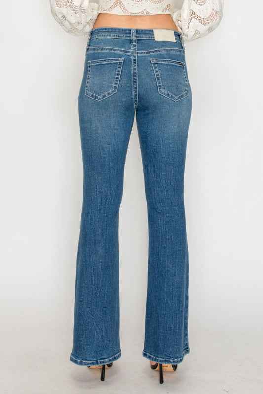 TUMMY CONTROL HIGH RISE SLIM FLARE JEANS  *Signatu
