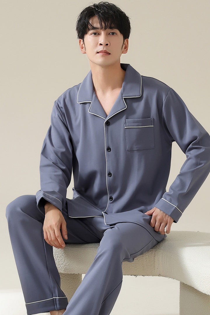 Long sleeved cardigan home wear men's pajamas set eprolo