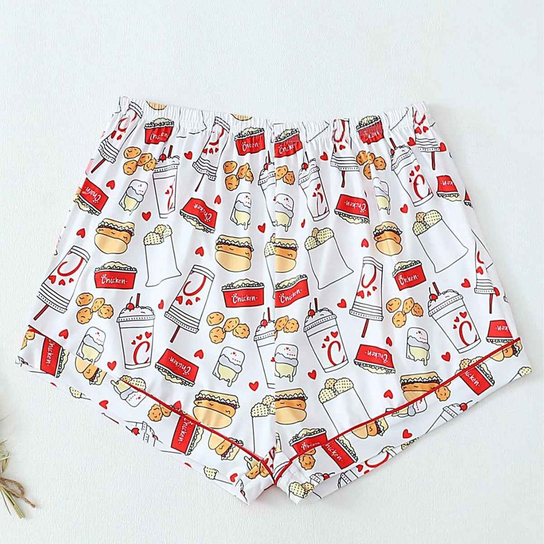 Popular Hamburg printed short sleeved shorts, pajamas, and home wear