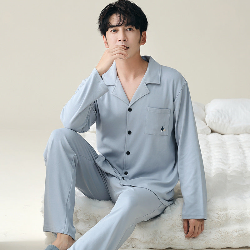 Long sleeved cardigan home wear men's pajamas set eprolo