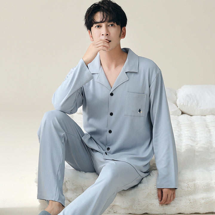 Long sleeved cardigan home wear men's pajamas set eprolo