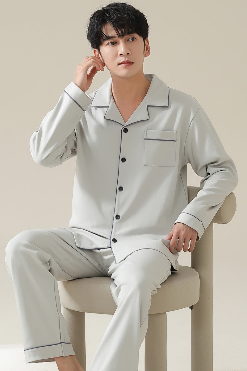 Long sleeved cardigan home wear men's pajamas set eprolo