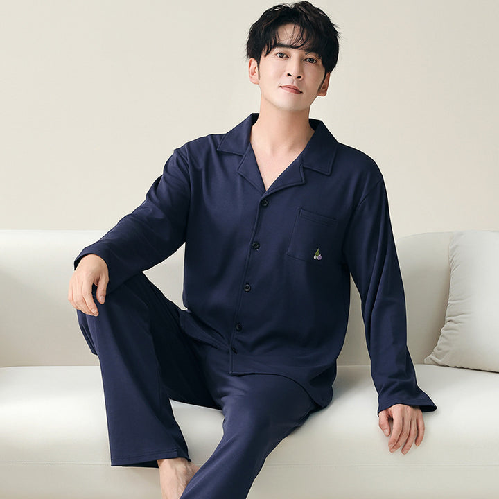 Long sleeved cardigan home wear men's pajamas set eprolo