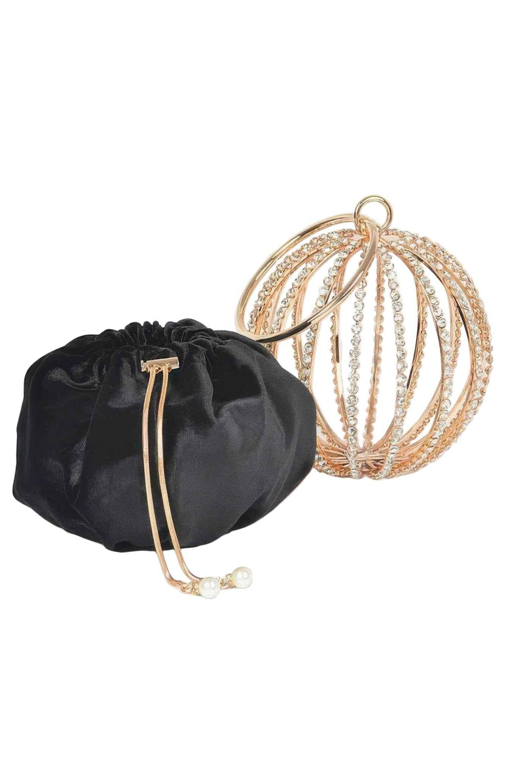 Rhinestone Round Cage Party Bag