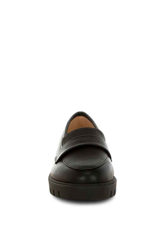 Peridot Faux Leather Chunky Loafers