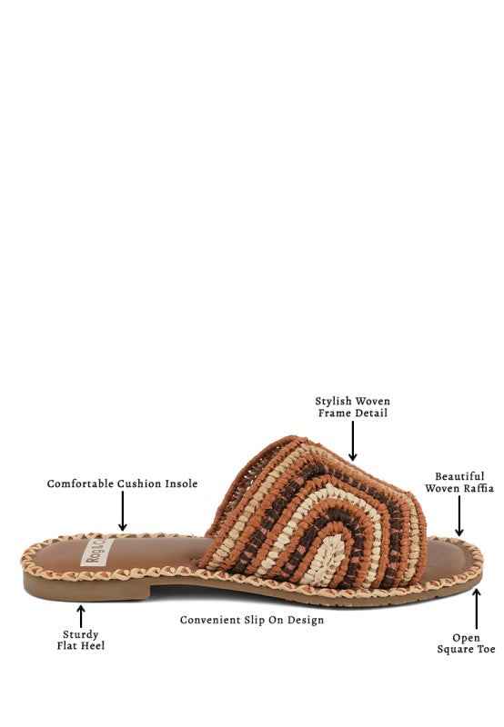 Kivah Handwoven Raffia Slip-On Flats