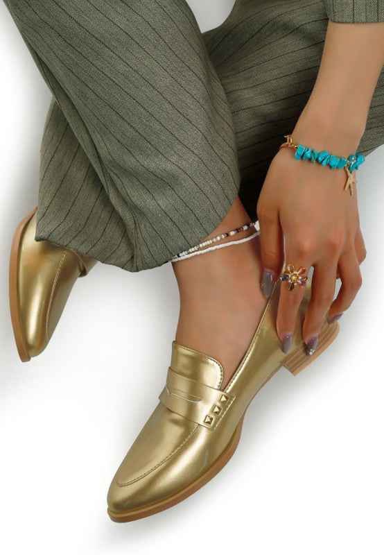 Noshiya Patent Pleather Penny Loafers