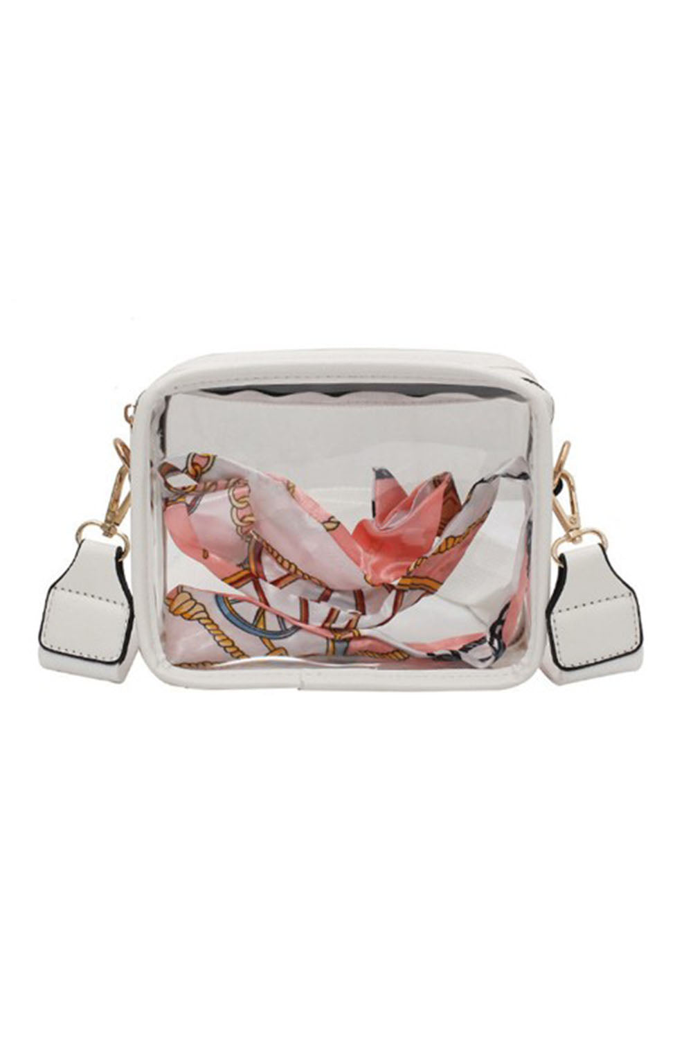 White Clear PVC Leather Strap Crossbody Bag Dear-Lover Dropshipping