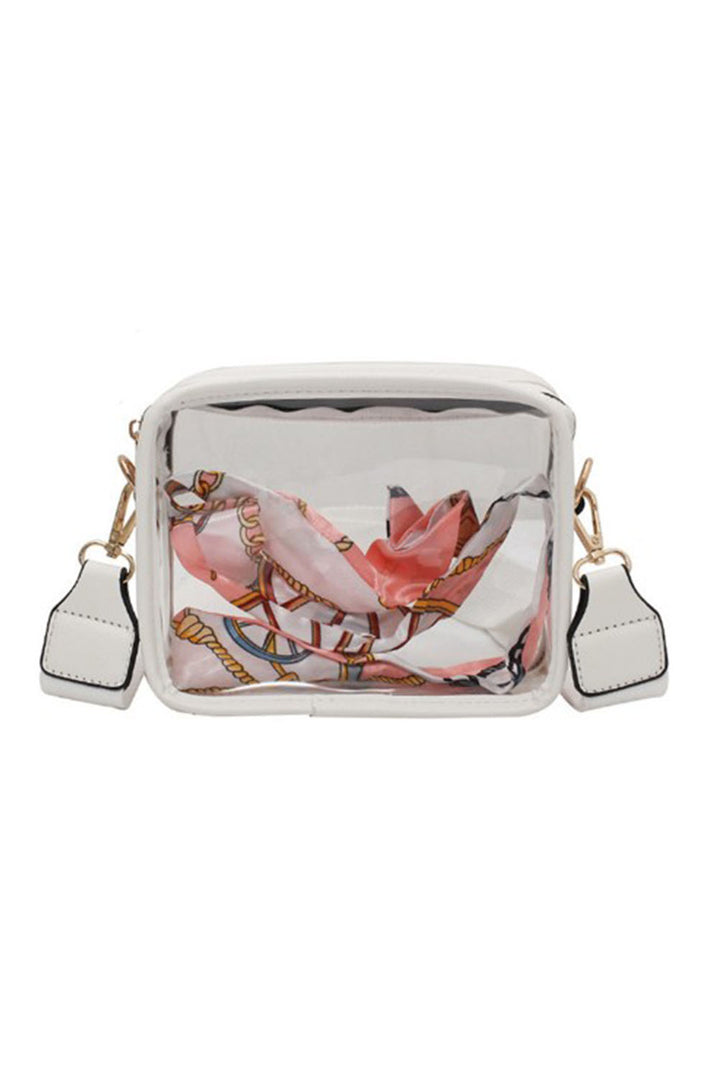 White Clear PVC Leather Strap Crossbody Bag Dear-Lover Dropshipping