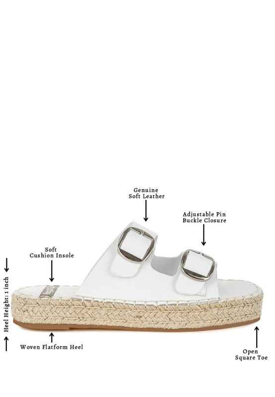 Palala Genuine Soft Leather Square Toe Espadrilles