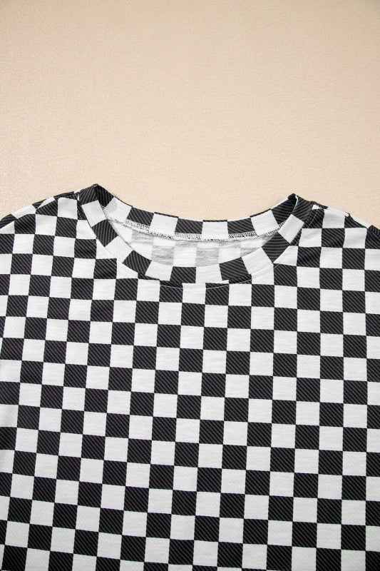 Checker T-Shirt & High Waist Skort Set