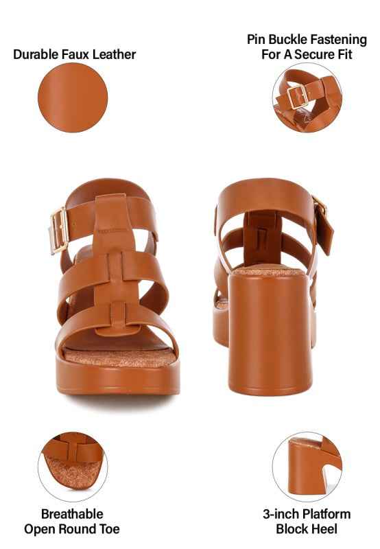 Avalon Chunky Pin Buckle Platform Heels