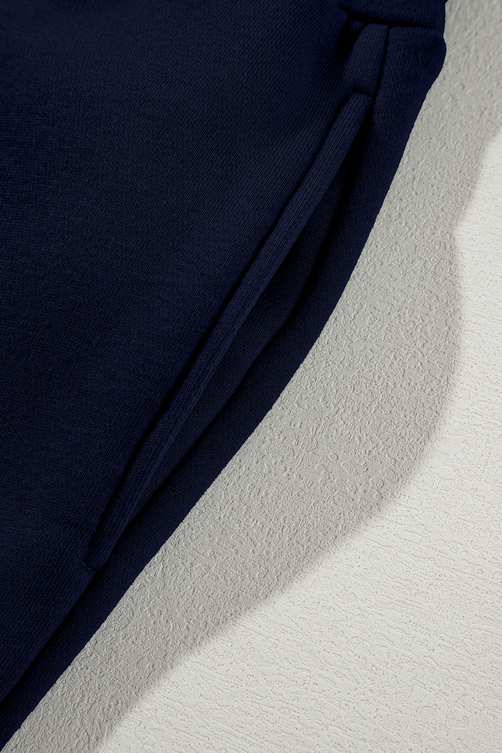 Navy Blue Drop Shoulder Zip Up Jacket Drawstring Pants Active 2pcs Set Dear-Lover Dropshipping