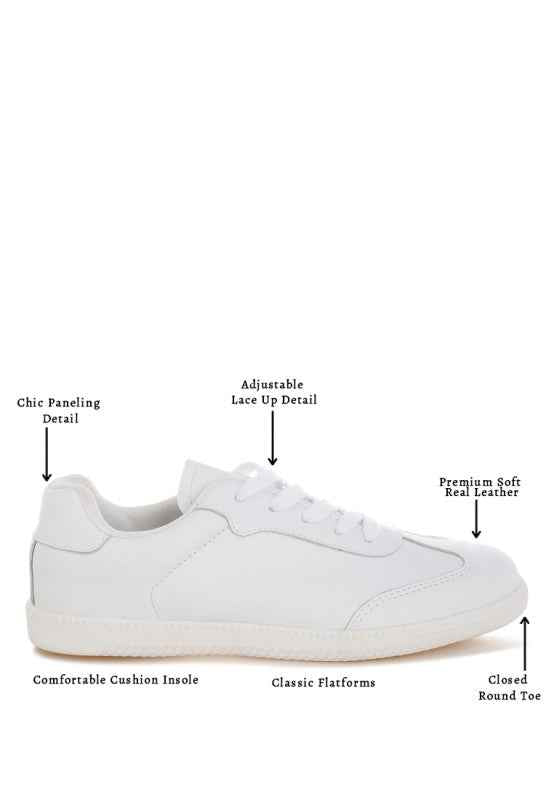 Bostonia Real Leather Casual Sneakers