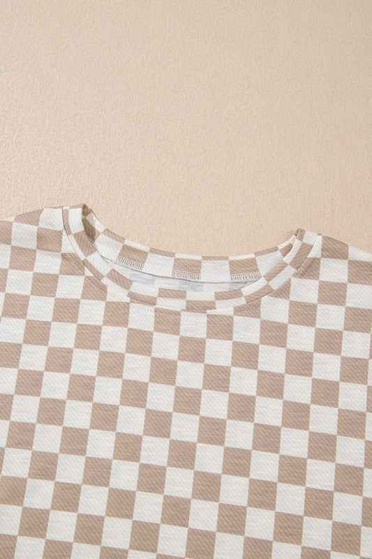 Checker T-Shirt & High Waist Skort Set
