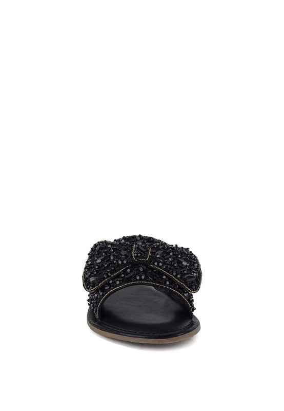 Pipa Big Bow Beaded Flats