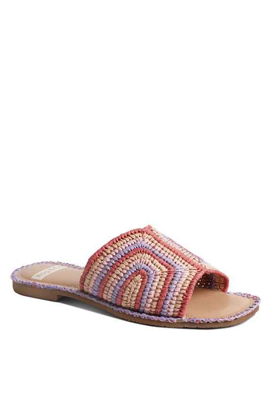 Kivah Handwoven Raffia Slip-On Flats
