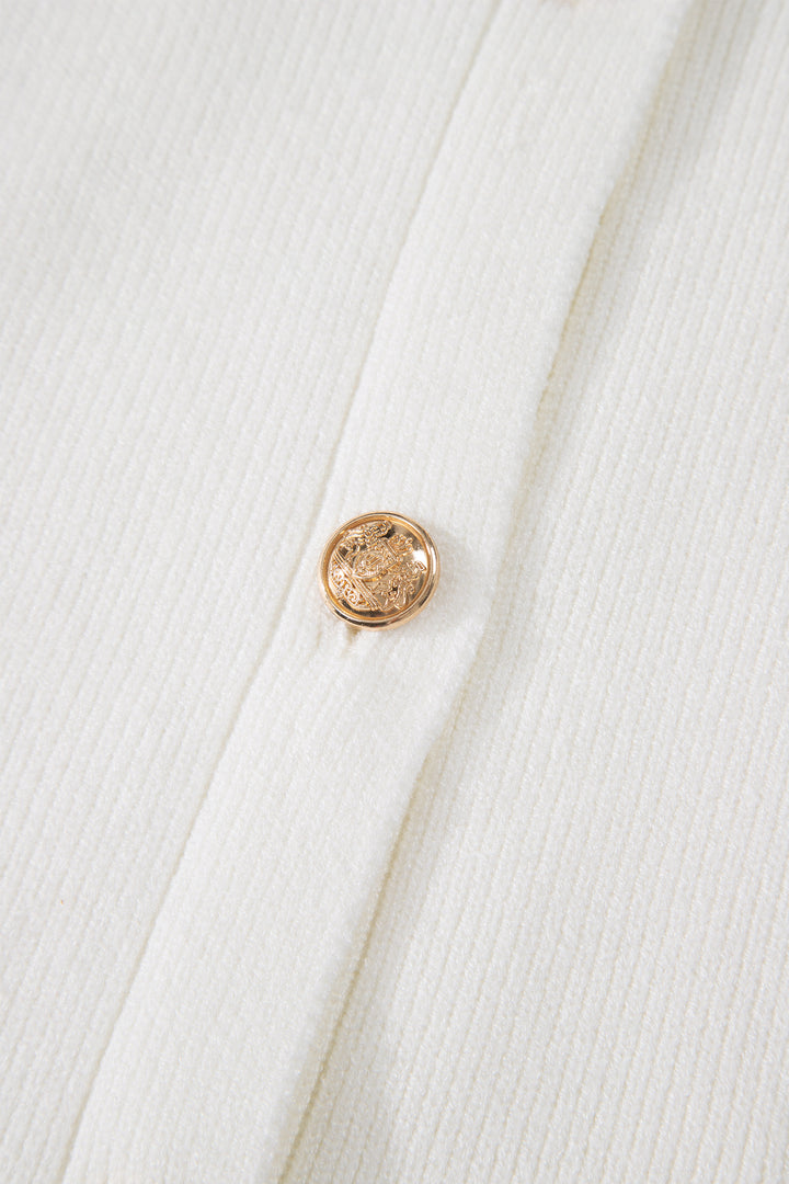 Yellow Cream Solid Color Sleeveless Knit Button Pocketed Sweater Dear-Lover Dropshipping