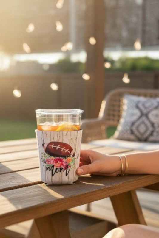 FOOTBALL MOM PRINT CUP SLEEVE