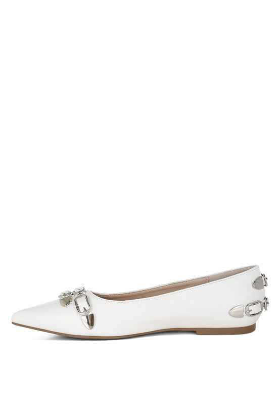 Golini Belt Buckle Detail Ballerinas
