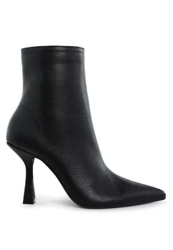 Tentia Metallic Pleather Spool Heel Boots