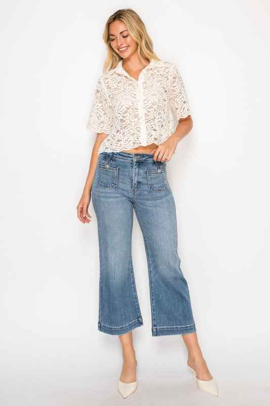 Aurelia High Rise Crop Palazzo Tummy Control