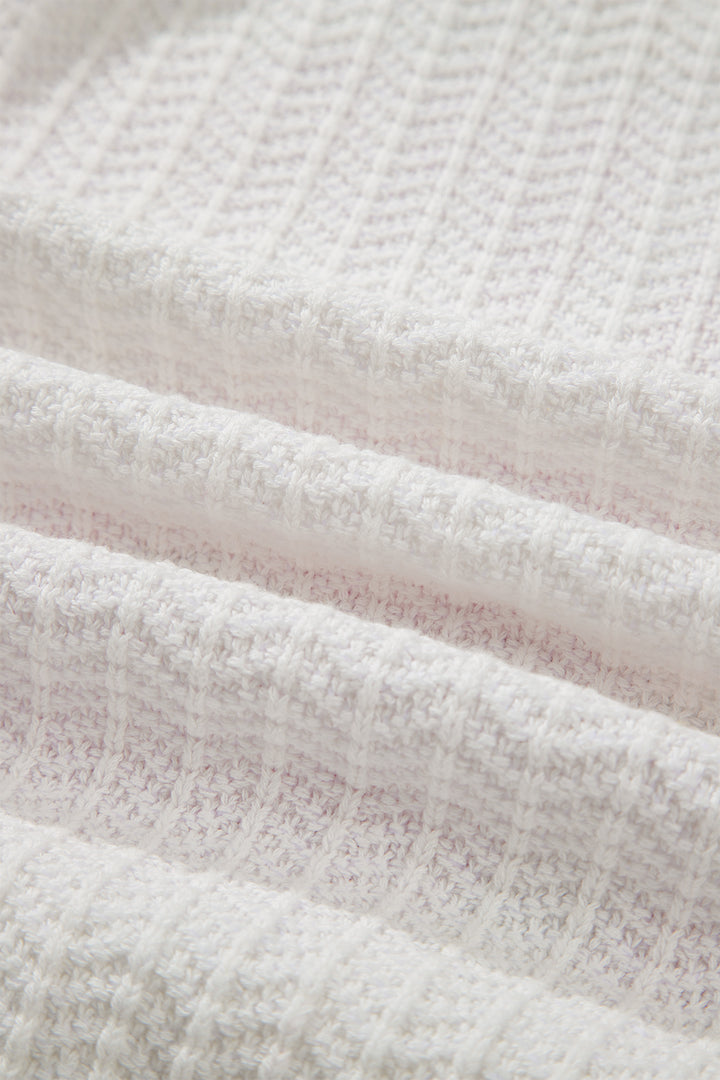 White Lets Play Rugby Pattern Textured Knit Casual Shift Sweater Vest Dear-Lover Dropshipping