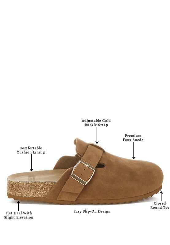 Ratiha Buckle Accent Slip-On Footbed Mules