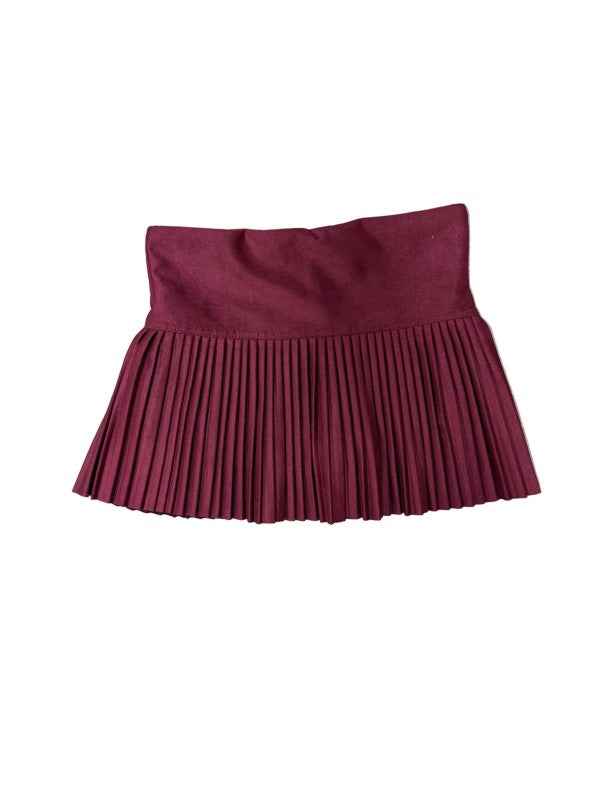 Girls Suede Pleated Skort