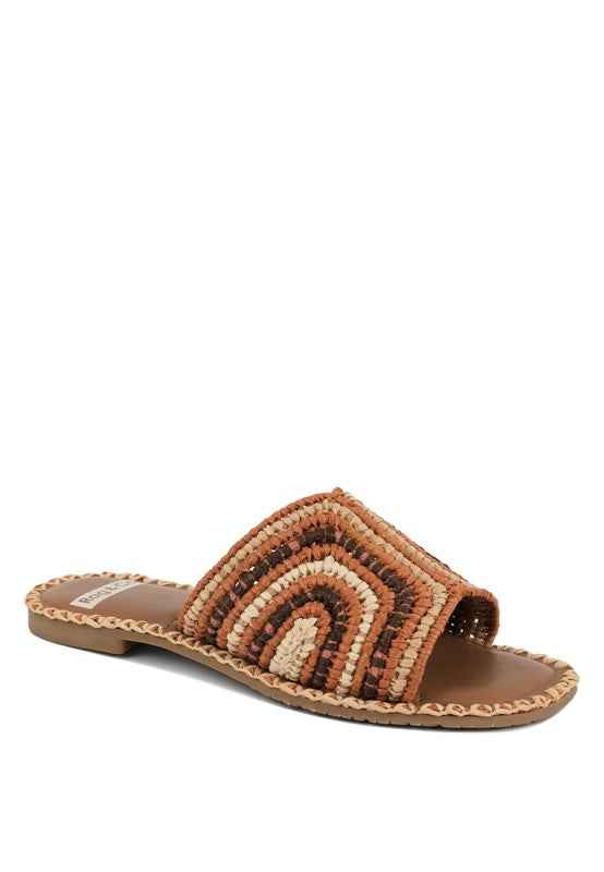 Kivah Handwoven Raffia Slip-On Flats