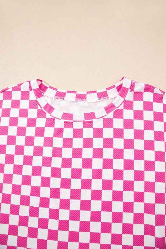 Checker T-Shirt & High Waist Skort Set