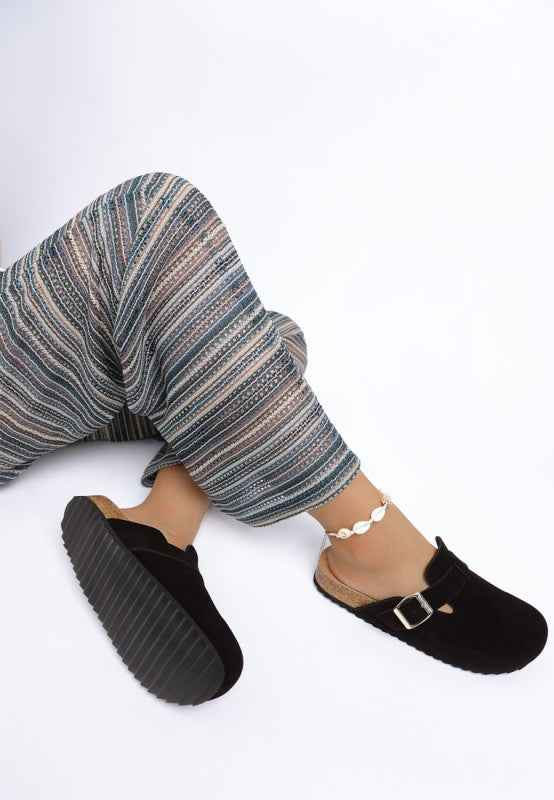 Ratiha Buckle Accent Slip-On Footbed Mules