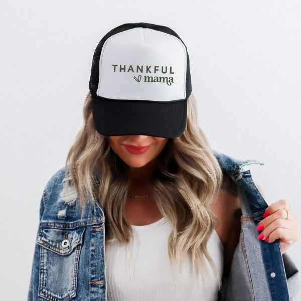 Thankful Mama Bold Heart Foam Trucker Hat