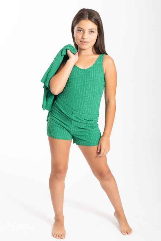 Girls Patterned 3 Piece Swim Set