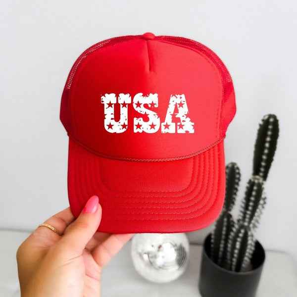 USA Distressed Stars Foam Trucker Hat