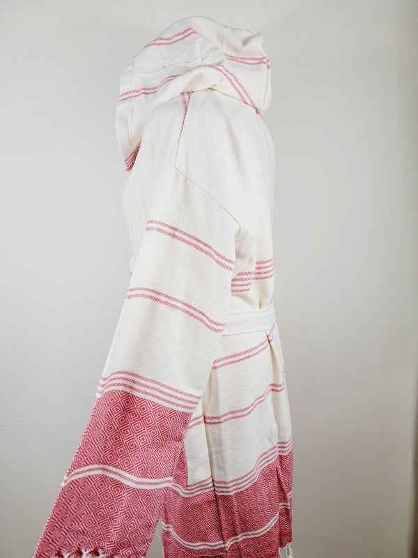 Unisex Robe, Beach or spa Robe with pockets - Red