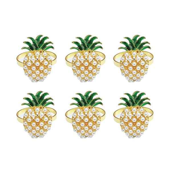 Pineapple Napkin Ring Set of 6