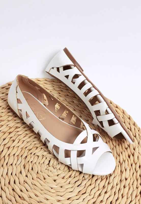 Moira Woven Peep Toe Flats