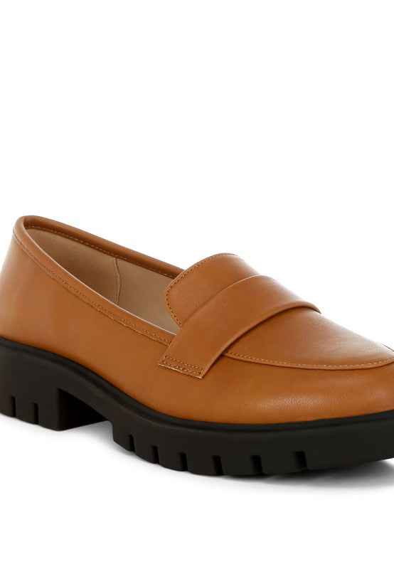 Peridot Faux Leather Chunky Loafers