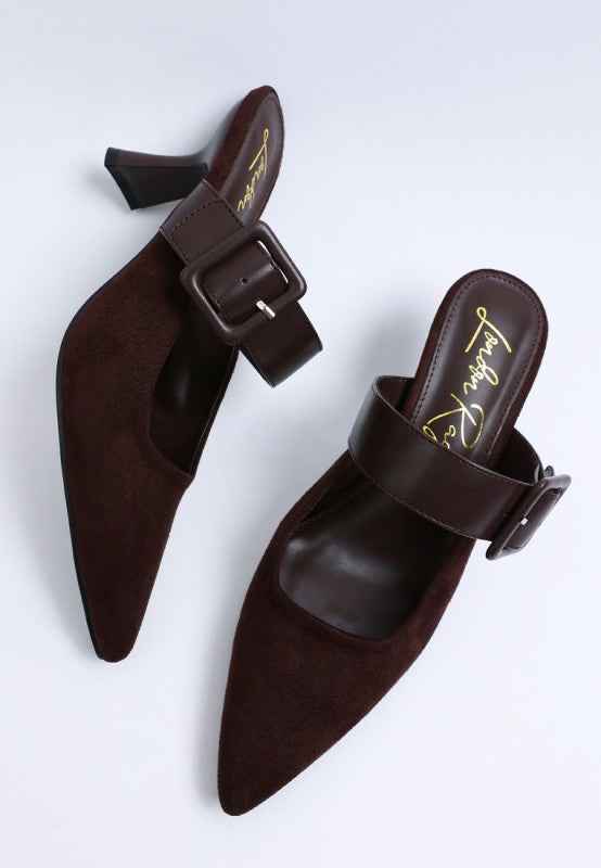 Onagra Microfiber Pointy Slip-On Mules