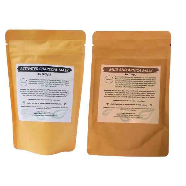 Activated Charcoal + Mud & Arnica Facial Masks Bun