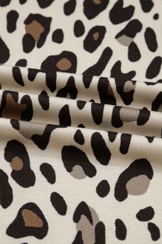 Leopard Wide Leg Cropped Pants