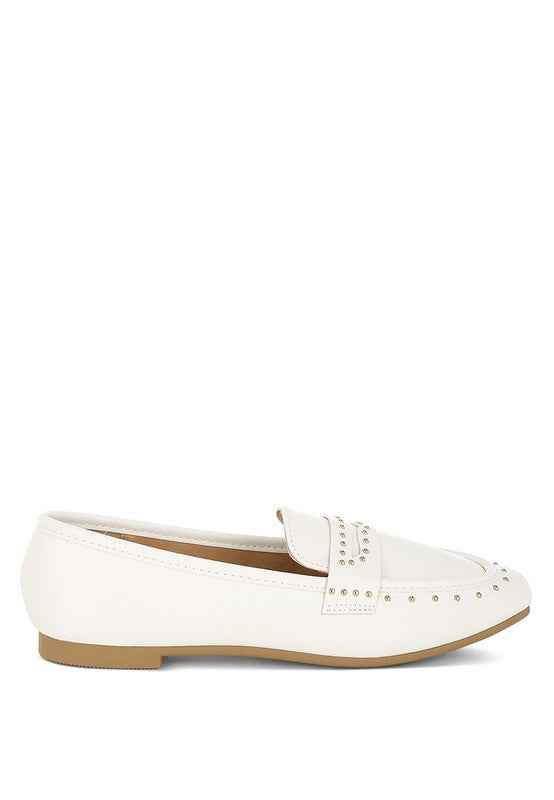 Dorlina Studded Faux Leather Loafers